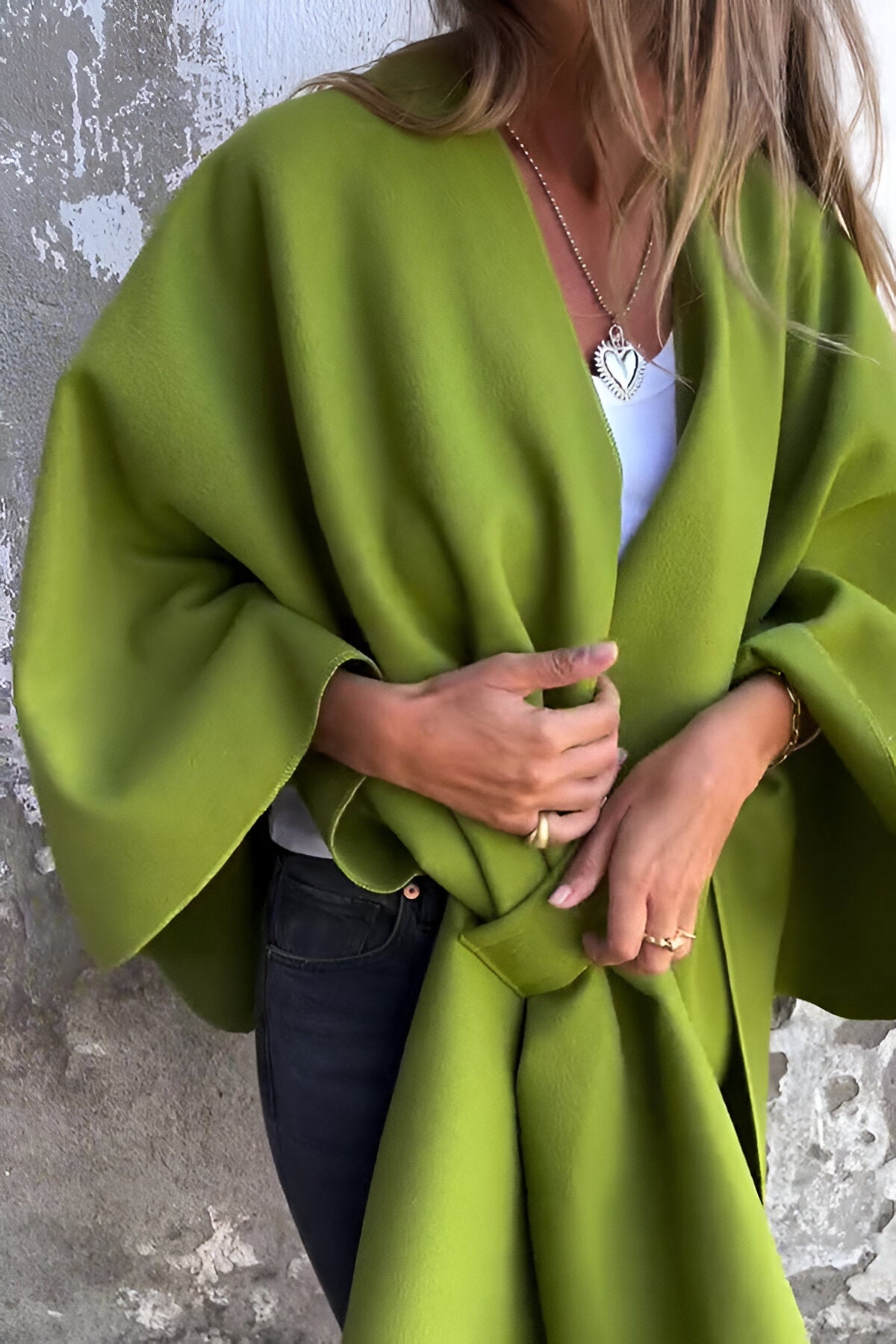 JANELLE™ | Stylish Loose V-Neck Scarf Cape Jacket