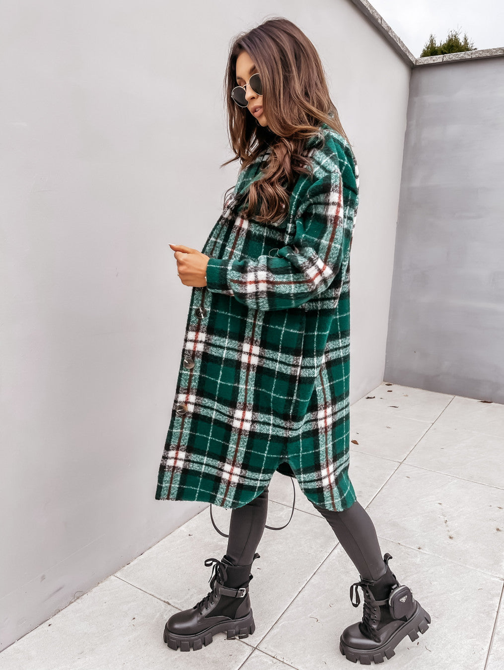 Elegant Checkered Coat