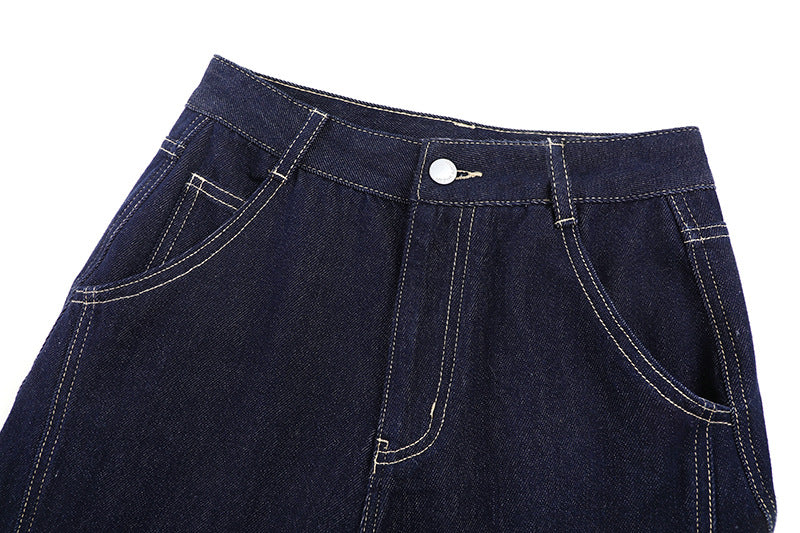 Clara™ | High-waisted jeans with sleeves & straight cut – refined silhouette