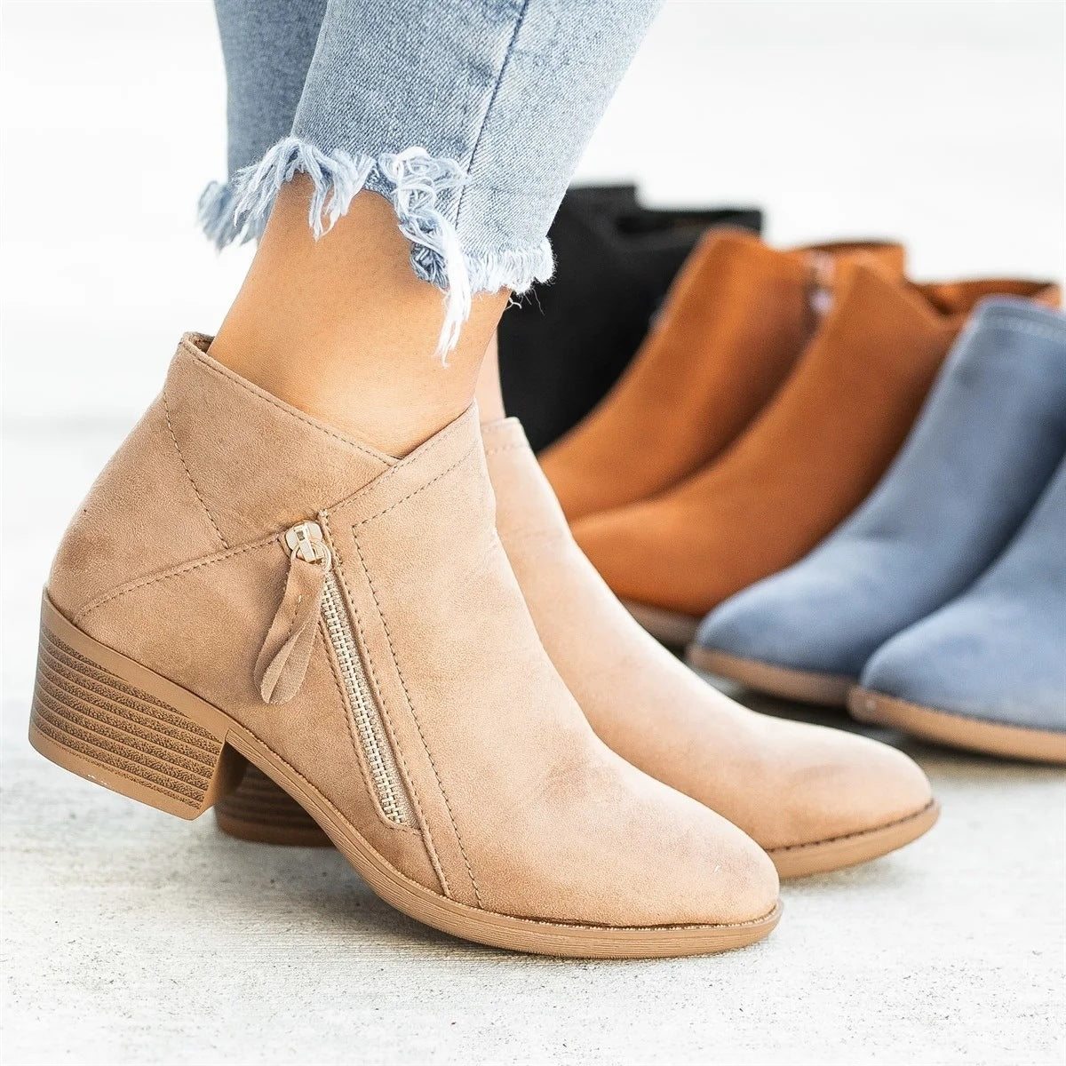 Chunky Elegance Ankle Boots