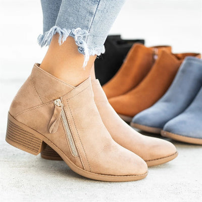 Chunky Elegance Ankle Boots