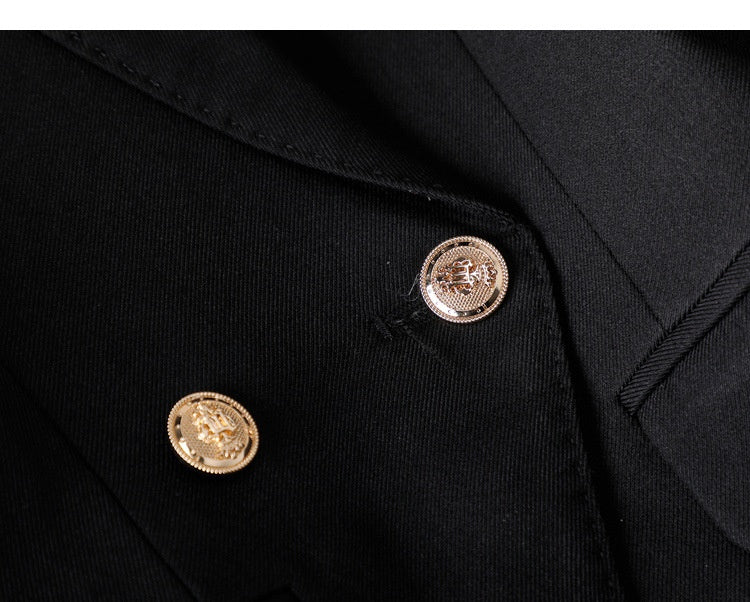 Elegant Suit with Gold Buttons