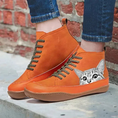 Leather Ankle Boots for Cat Lovers
