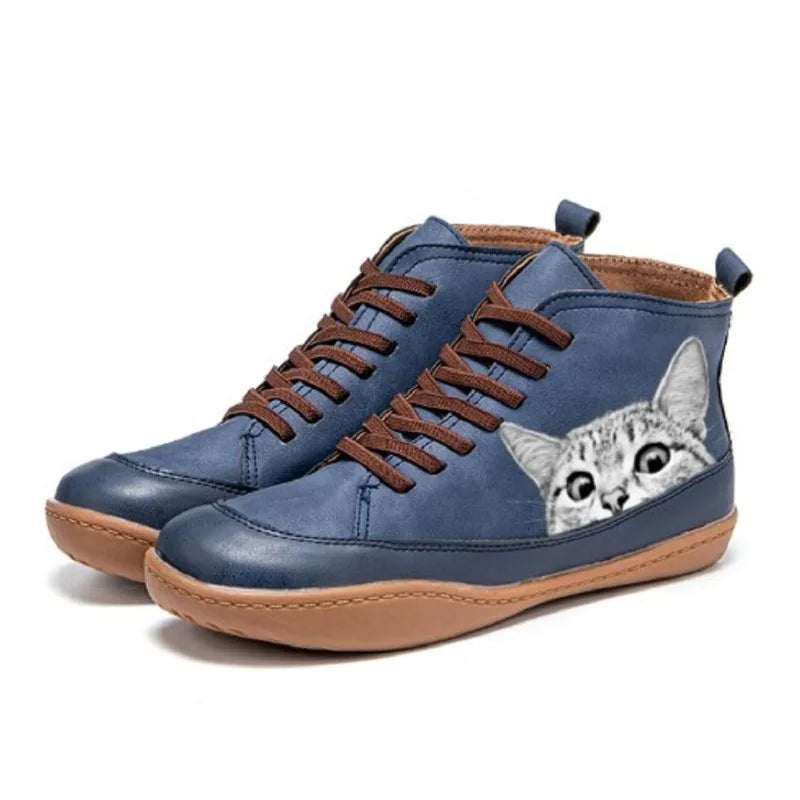 Leather Ankle Boots for Cat Lovers
