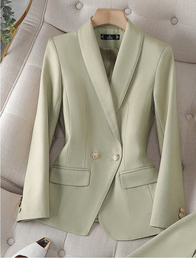 Elegant Suit with Gold Buttons
