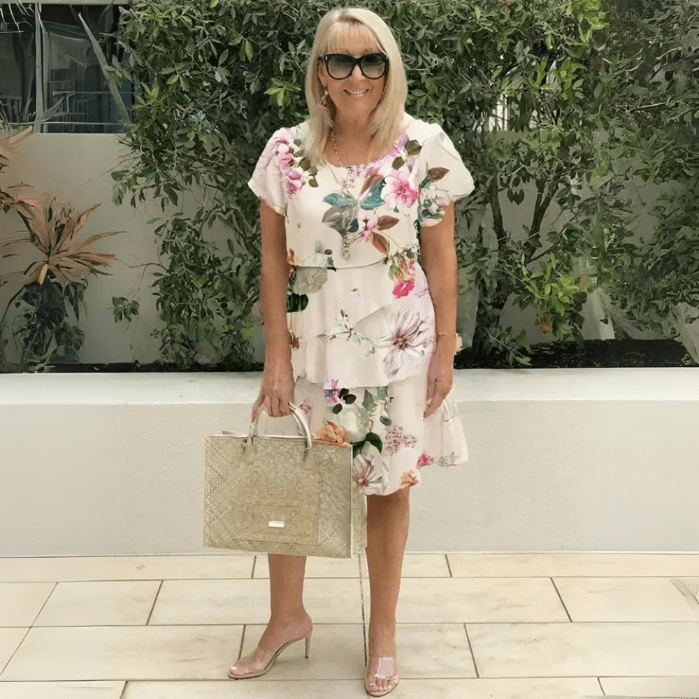 AGNES | ELEGANT RUFFLE CHIFFON DRESS