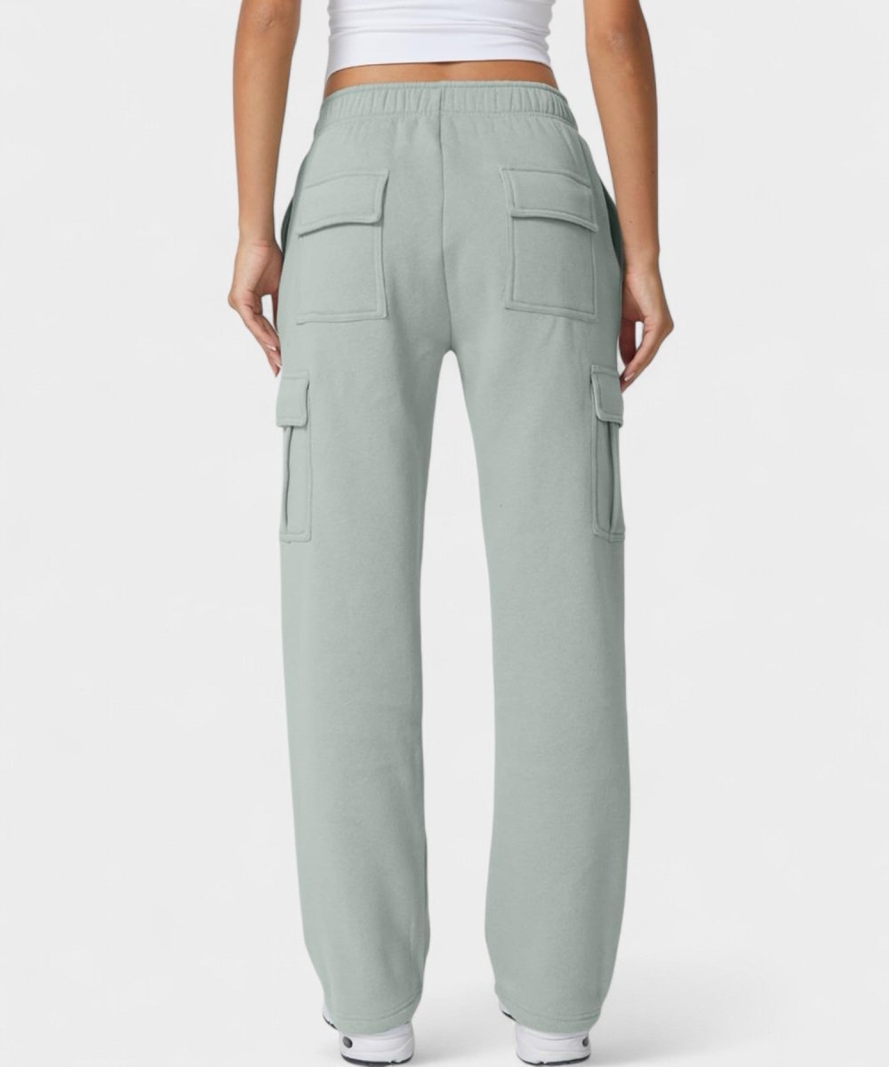 Alana | High-Waist Fleece Cargo Sweatpants