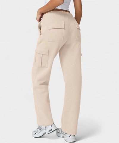 Alana | High-Waist Fleece Cargo Sweatpants
