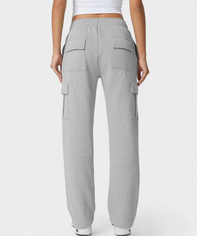 Alana | High-Waist Fleece Cargo Sweatpants