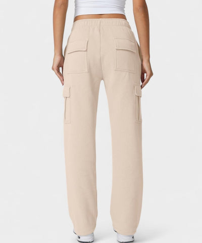 Alana | High-Waist Fleece Cargo Sweatpants