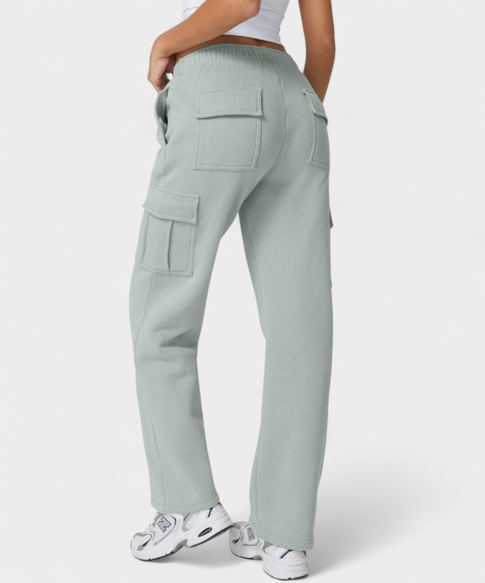 Alana | High-Waist Fleece Cargo Sweatpants