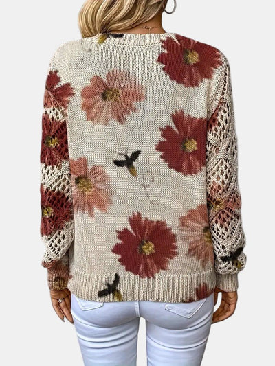 Amelie | Elegant Floral V-Neck Sweater