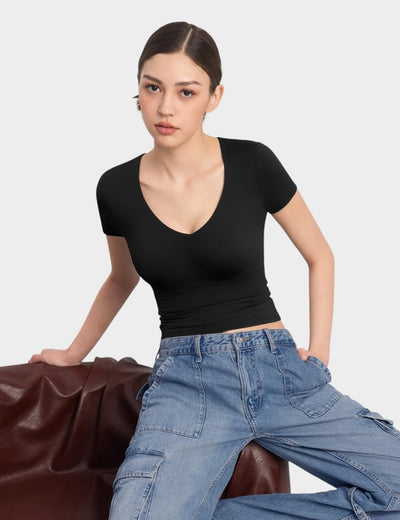 Aria | Second-Skin V-Neck Top