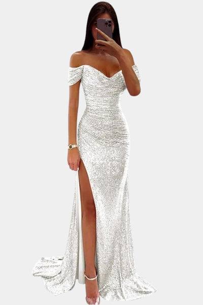 Ariel | Off-Shoulder Sequin Mermaid Gown