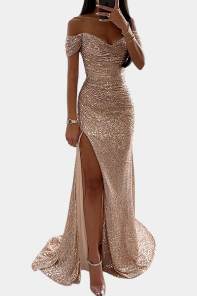 Ariel | Off-Shoulder Sequin Mermaid Gown