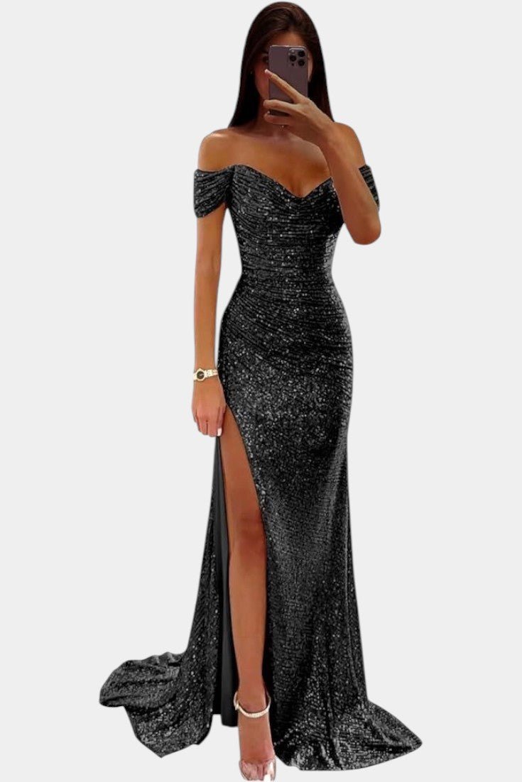 Ariel | Off-Shoulder Sequin Mermaid Gown
