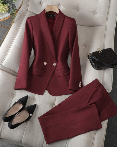 Elegant Suit with Gold Buttons