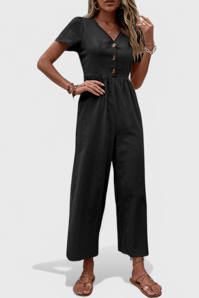 Camila Button-Front Jumpsuit