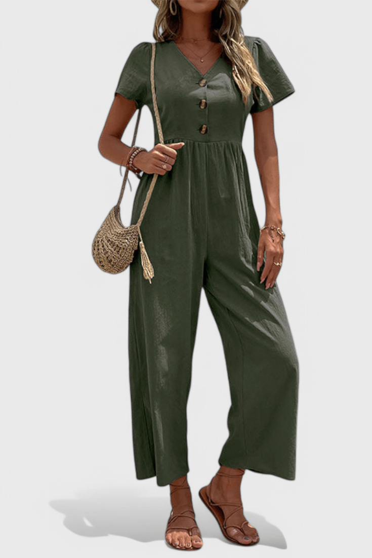 Camila Button-Front Jumpsuit