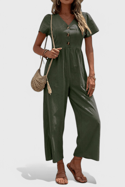 Camila Button-Front Jumpsuit
