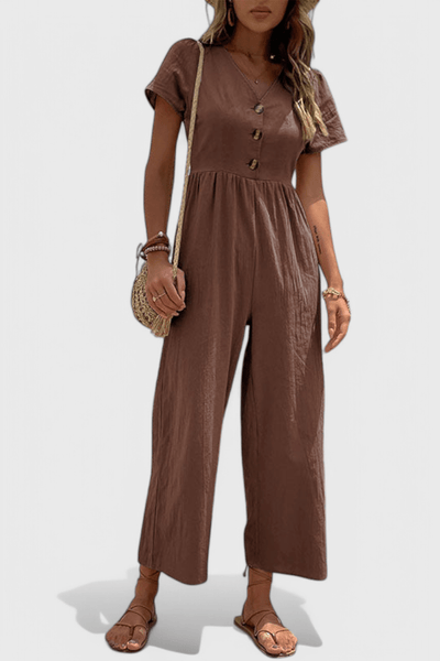 Camila Button-Front Jumpsuit