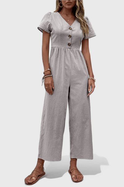 Camila Button-Front Jumpsuit