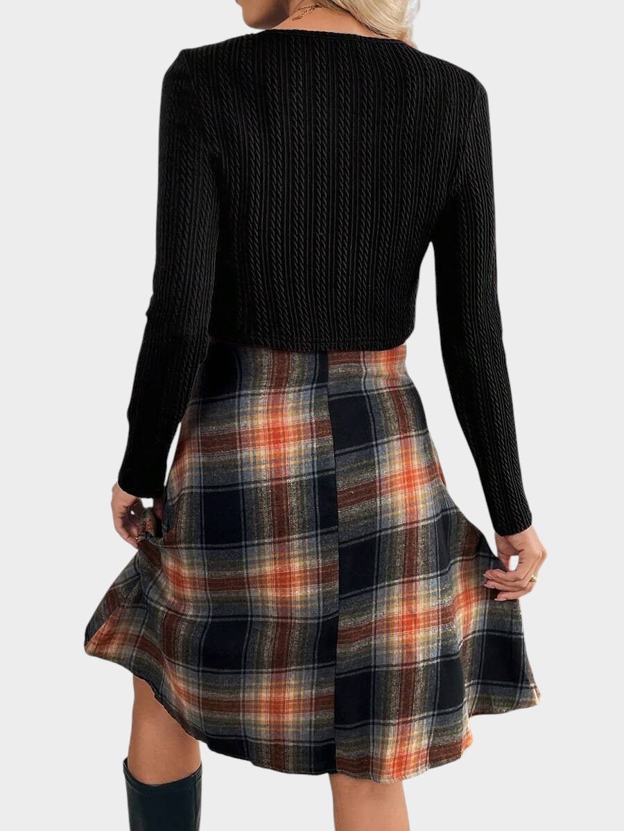 Camila | Plaid Two-Piece Dress Set