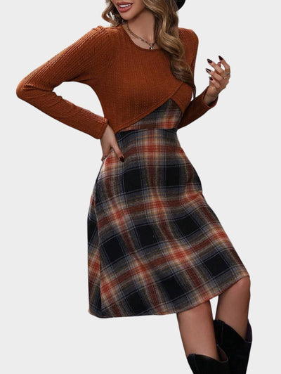 Camila | Plaid Two-Piece Dress Set