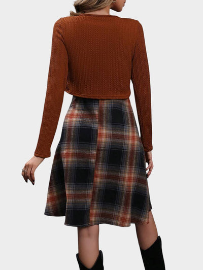 Camila | Plaid Two-Piece Dress Set