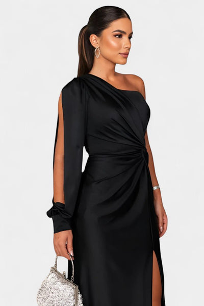 Charlotte | Asymmetric Draped One-Shoulder Dress
