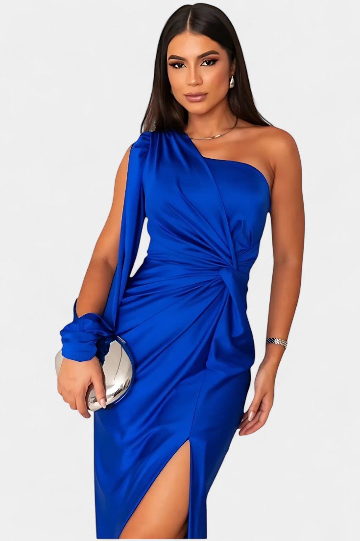 Charlotte | Asymmetric Draped One-Shoulder Dress