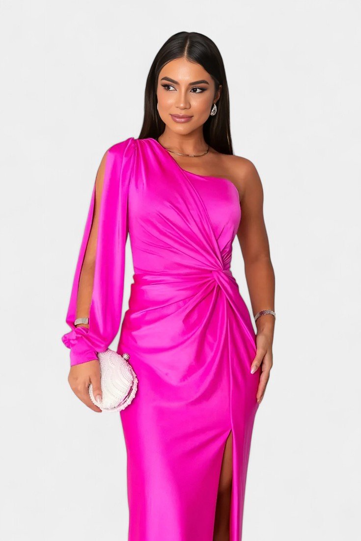 Charlotte | Asymmetric Draped One-Shoulder Dress