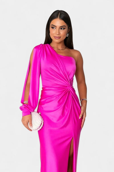 Charlotte | Asymmetric Draped One-Shoulder Dress