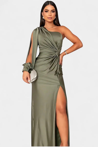 Charlotte | Asymmetric Draped One-Shoulder Dress