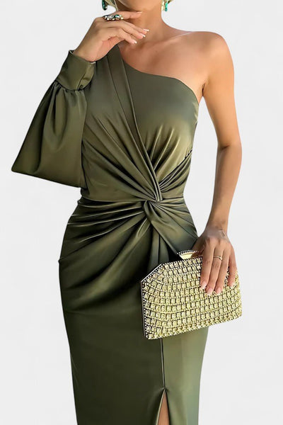 Charlotte | Asymmetric Draped One-Shoulder Dress
