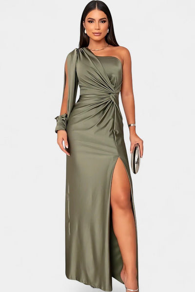 Charlotte | Asymmetric Draped One-Shoulder Dress