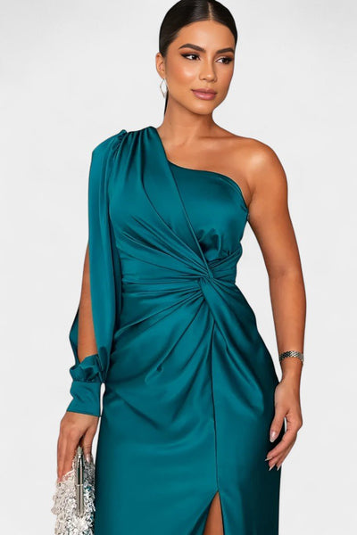 Charlotte | Asymmetric Draped One-Shoulder Dress
