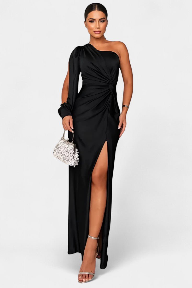 Charlotte | Asymmetric Draped One-Shoulder Dress