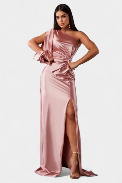 Charlotte | Asymmetric Draped One-Shoulder Dress