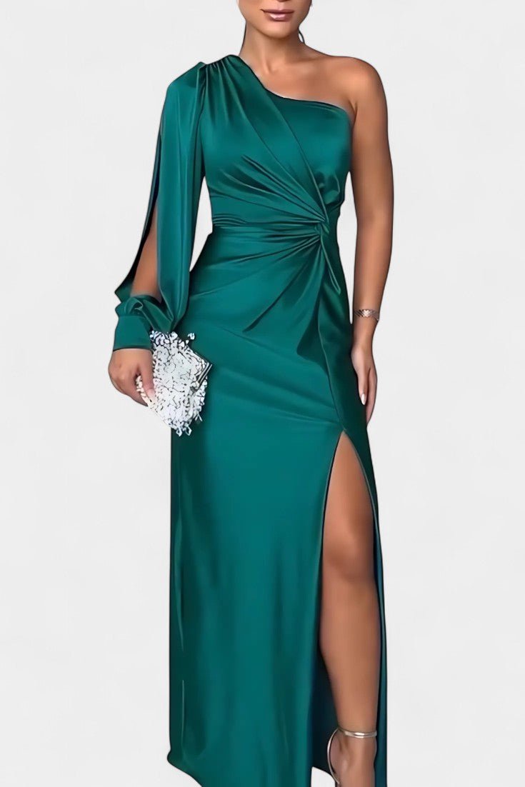 Charlotte | Asymmetric Draped One-Shoulder Dress