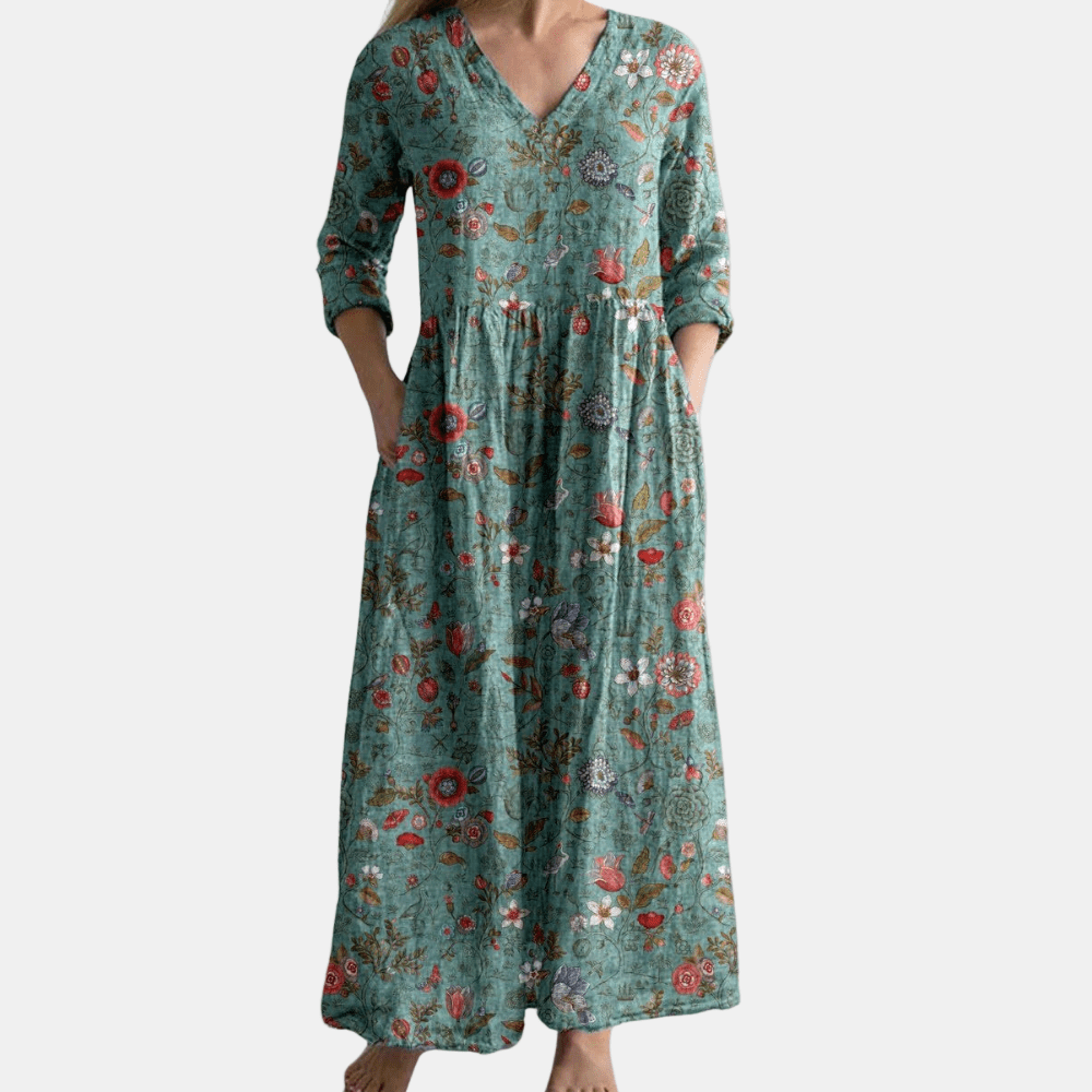 FAYE | HALF-SLEEVED  FLORAL DRESS