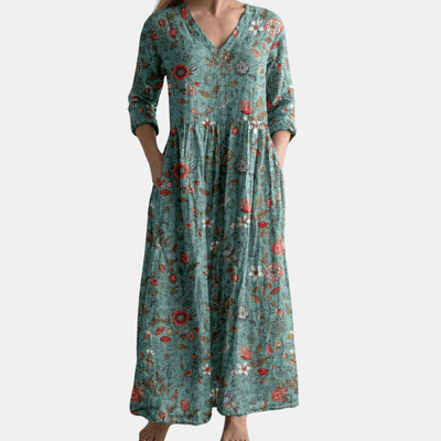 FAYE | HALF-SLEEVED  FLORAL DRESS