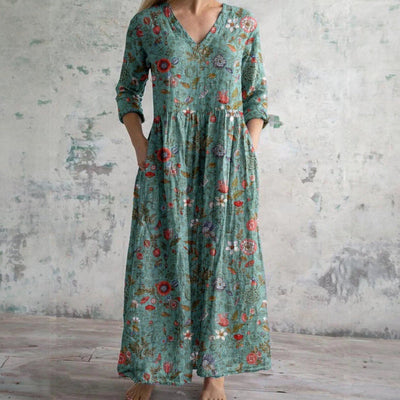 FAYE | HALF-SLEEVED  FLORAL DRESS