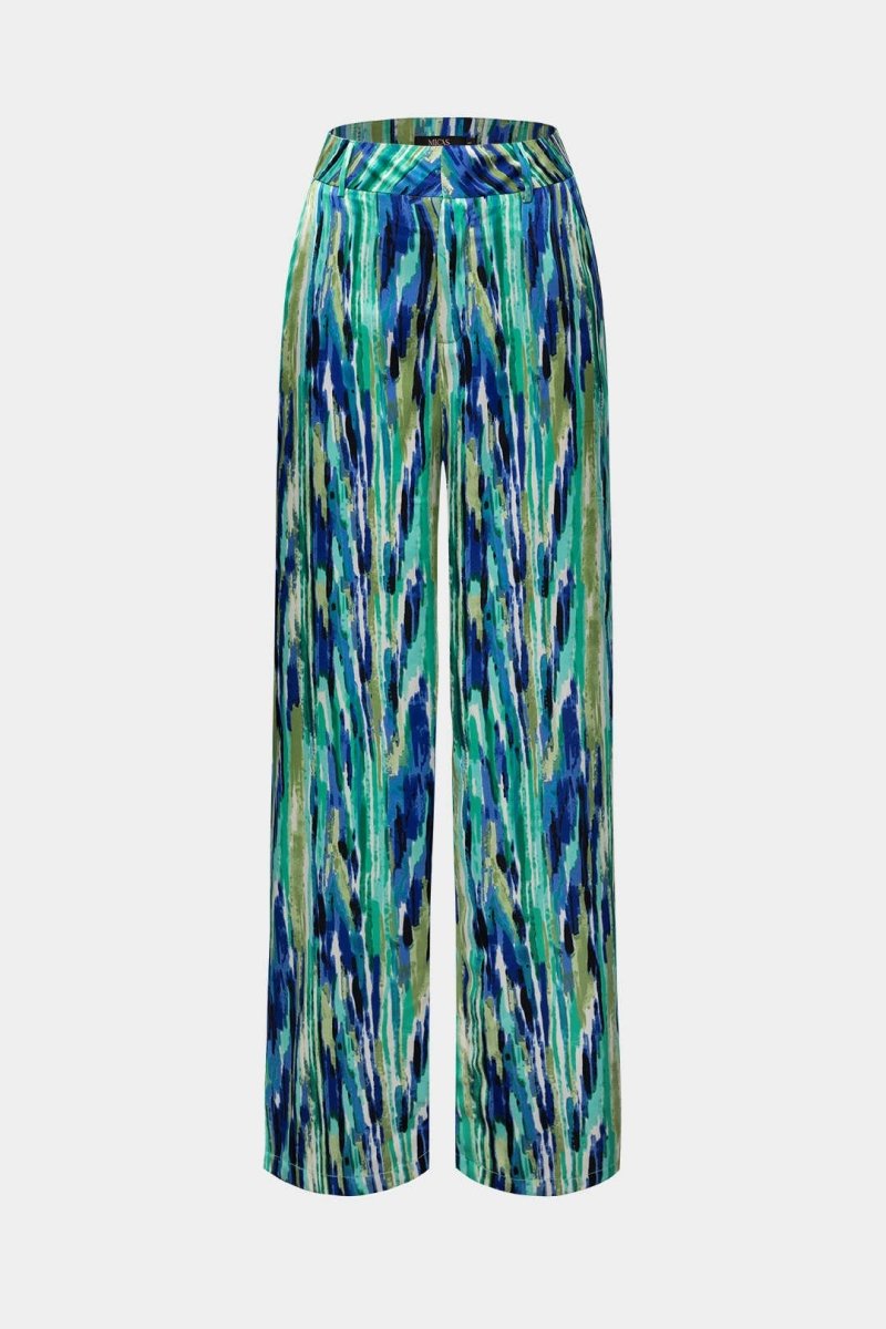Inna | Marble Print High-Waisted Straight Leg Pants