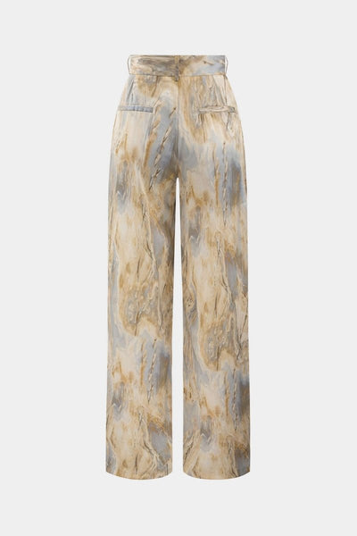 Inna | Marble Print High-Waisted Straight Leg Pants