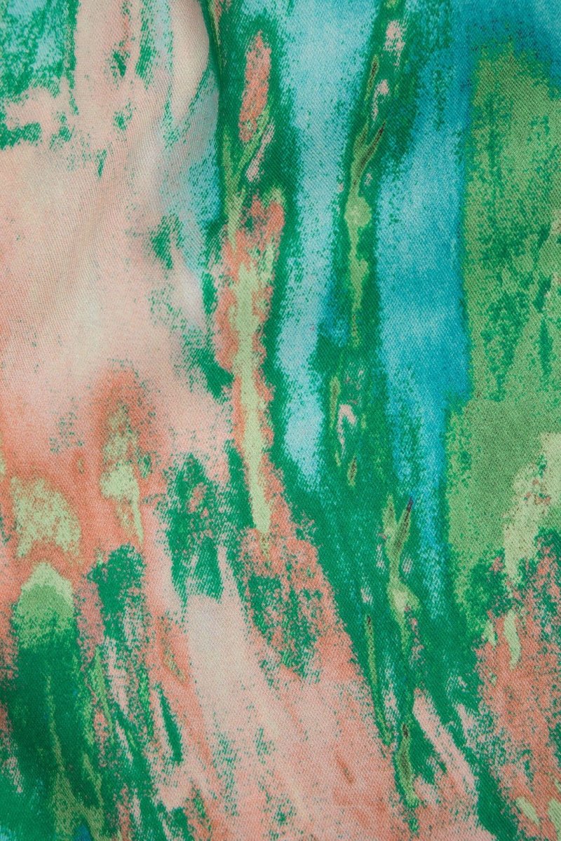 Inna | Marble Print High-Waisted Straight Leg Pants