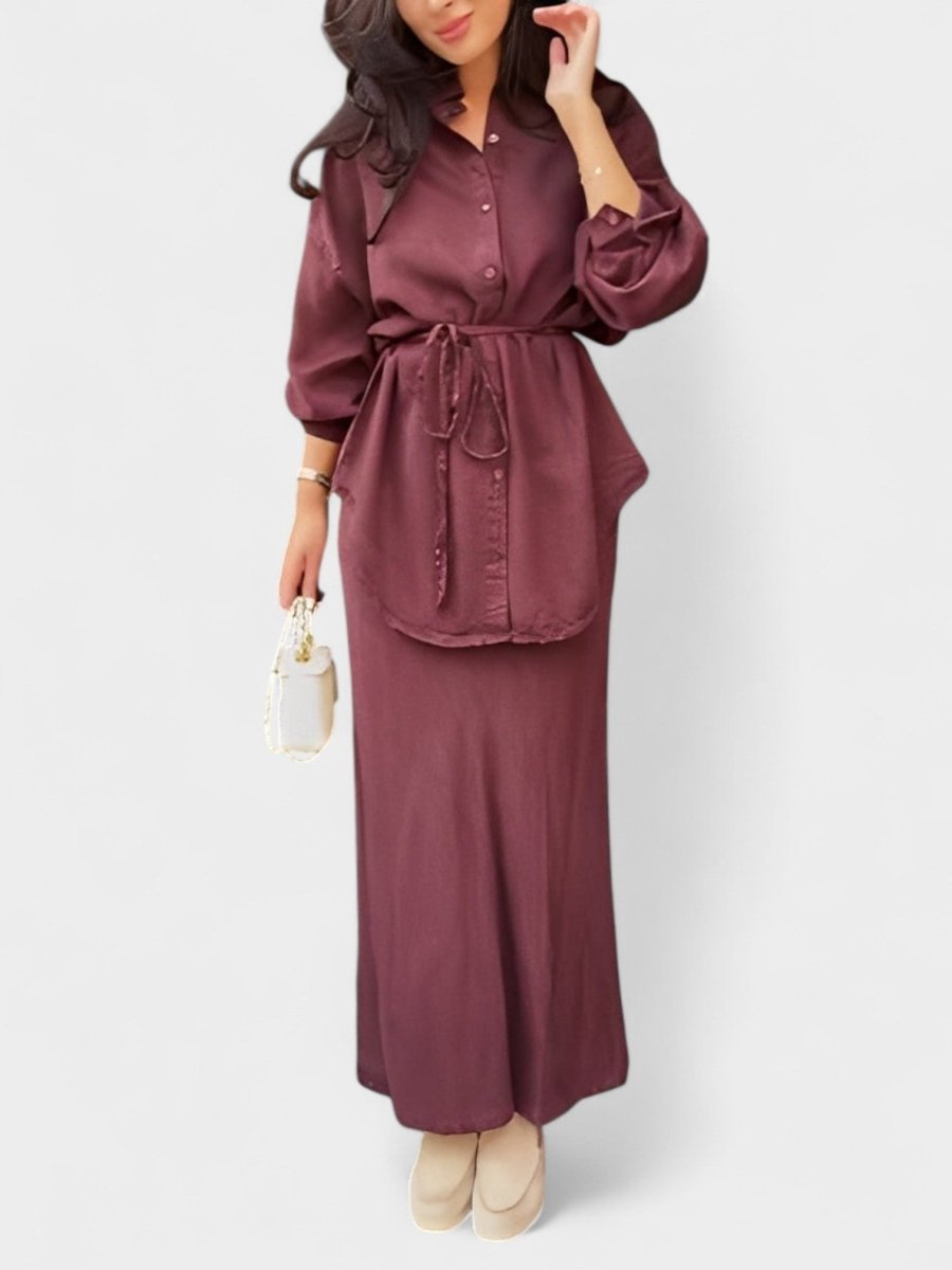 Joe | Tie-Drawstring Shirt & Skirt Set