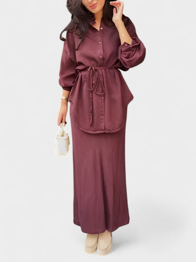 Joe | Tie-Drawstring Shirt & Skirt Set