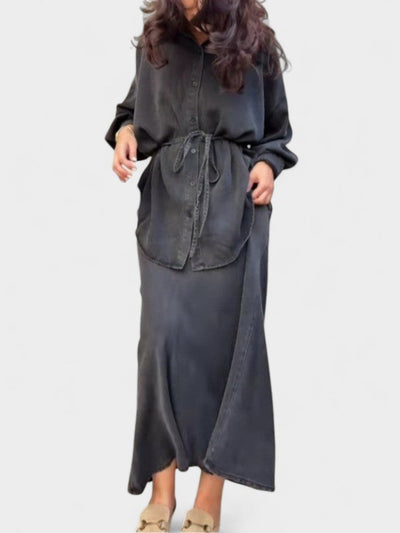 Joe | Tie-Drawstring Shirt & Skirt Set