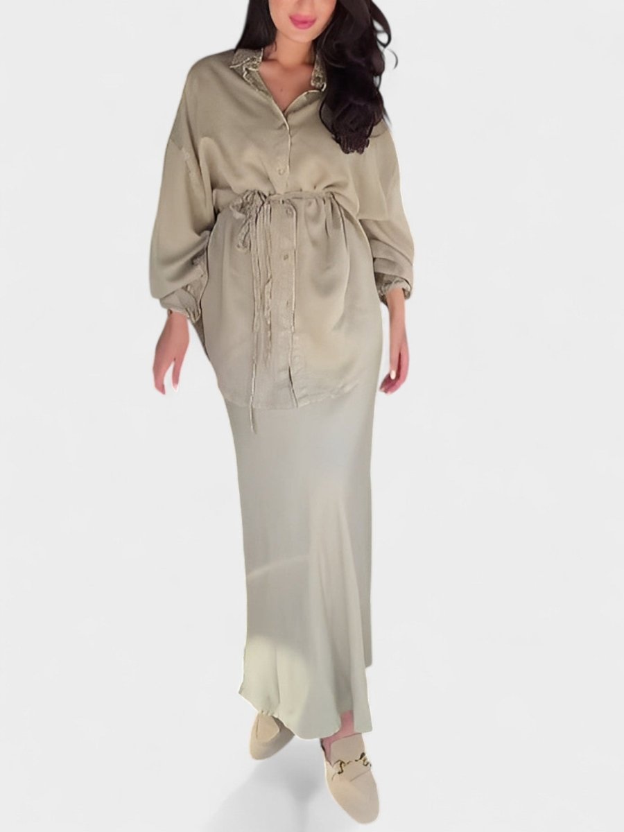 Joe | Tie-Drawstring Shirt & Skirt Set